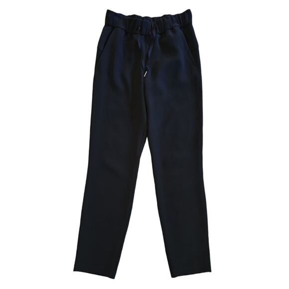 Lululemon Pants Womens 2 On The Fly‎ Black Woven Inseam 27” Drawstring Joggers - Picture 1 of 10